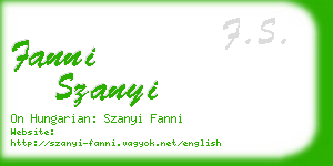 fanni szanyi business card